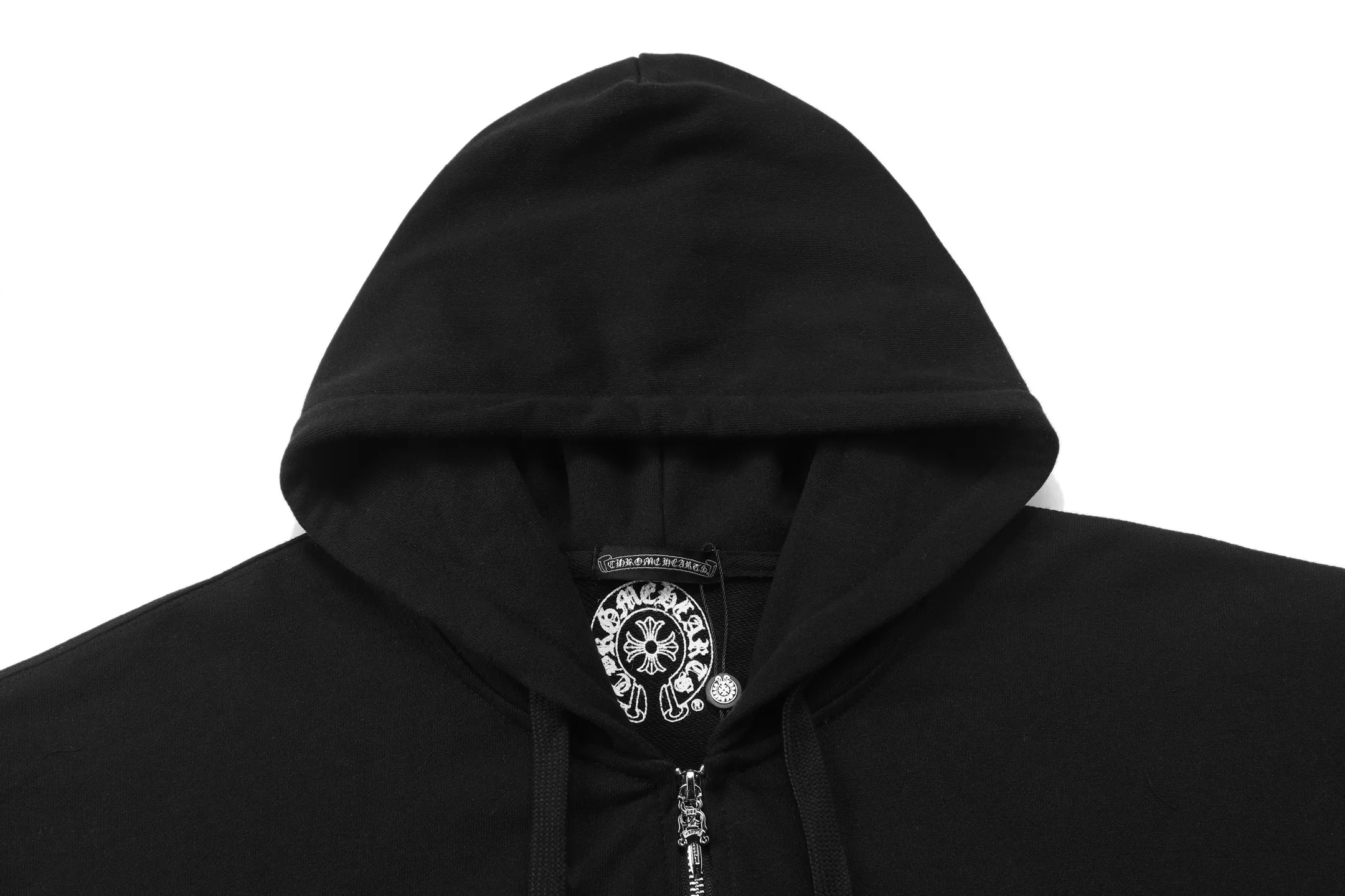 P310 Chrome Hearts Chrome Hearts Cardigan Horseshoe Printed Hooded Sweatshirt Size: SMLXL Color: White Black